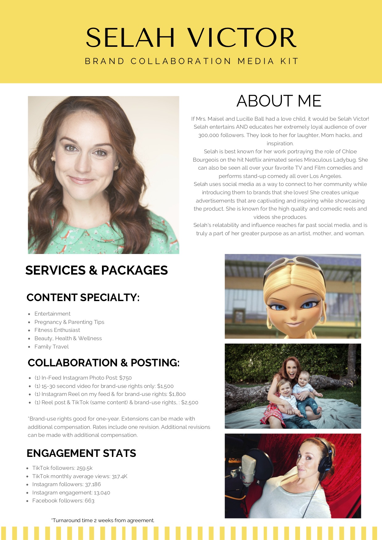 Selah Victor Media Kit and Rate Sheet
